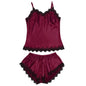 Women Sexy Sleepwear Kit Ladies Sleeveless Lingerie Lace V-Neck Nightgown Polyester Pijama eprolo