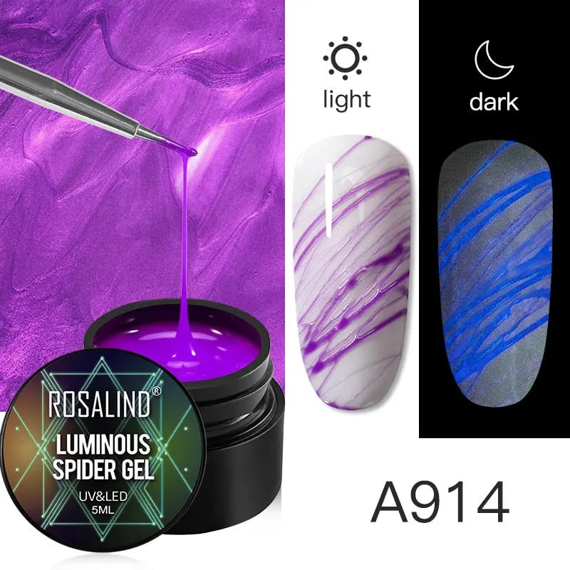 ROSALIND Gel Spider Line For Nails Art Gel Polish UV Colors Painting Gel Nail Polish Spider Gel Lacquer Web Stickers Gel Polish eprolo