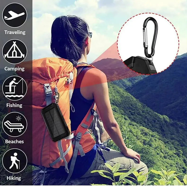 Strong waterproof solar power bank 20000mah compass solar mobile power bank eprolo