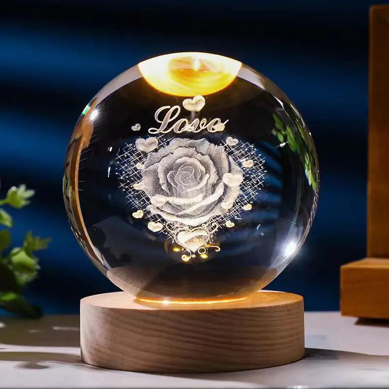 Starry Sky 3D Micro Landscape Crystal Ball Home Desktop Creative Interior Carving White Crystal Ball Ornament Craft Gift product eprolo