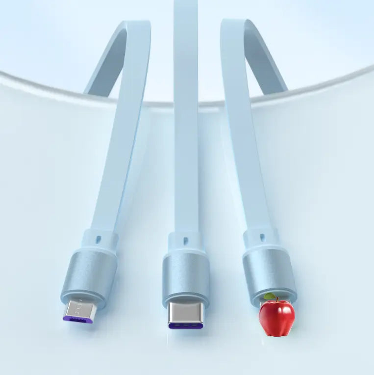 100W three in one telescopic data cable one to three charging cable.