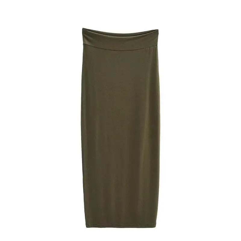 Straight tube skirt comfortable elastic slim fit women's hip hugging skirt mid length skirt eprolo