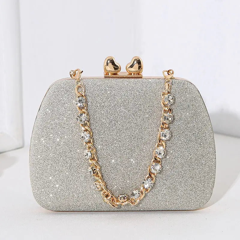 Little Love Water Diamond Chain Handheld Crossbody Small Square Bag Celebrity Banquet Handheld Bag eprolo