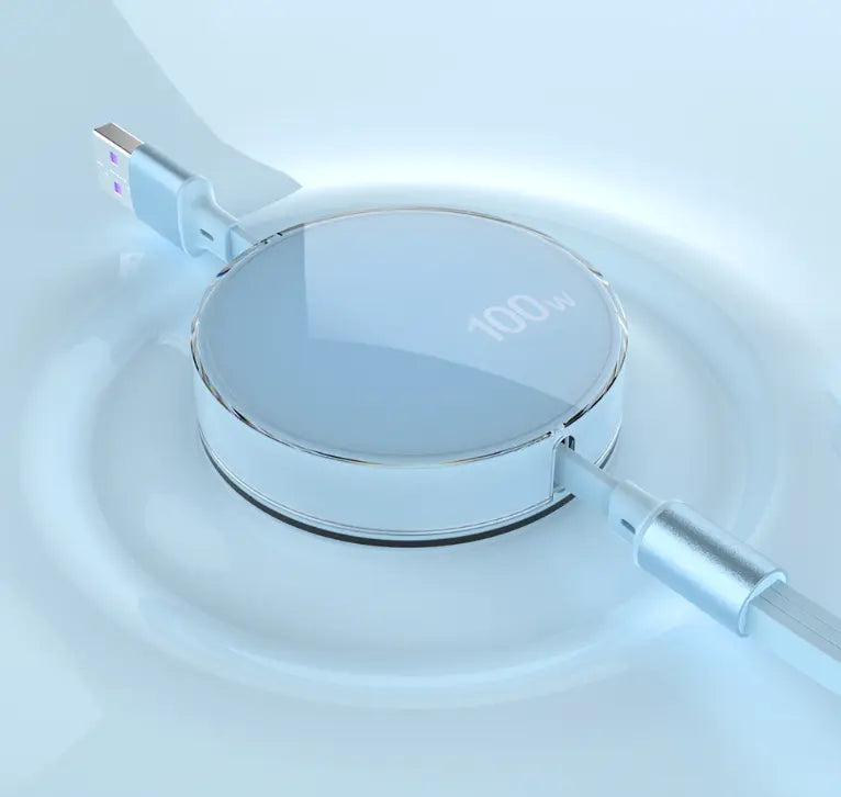 100W three in one telescopic data cable one to three charging cable.