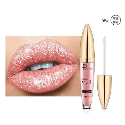 18 Colors Shiny Lip Gloss for Women Long Lasting Matte Glitter Liquid Lipstick Diamond Shiny Lip Gloss Waterproof Lip Makeup eprolo