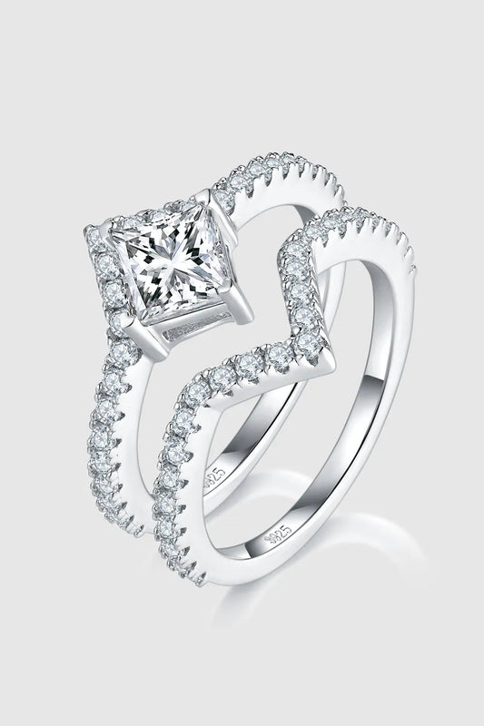 1 Carat Moissanite 925 Sterling Silver Double Layered Ring Trendsi 10% OFF