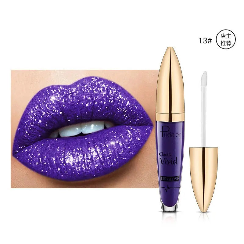 18 Colors Shiny Lip Gloss for Women Long Lasting Matte Glitter Liquid Lipstick Diamond Shiny Lip Gloss Waterproof Lip Makeup eprolo