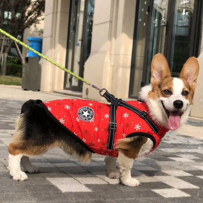 Autumn And Winter Pet Clothes Red Christmas Dog Cotton Clothes Reflective Warmth Small And Medium-Sized Dog Coat Clothing eprolo