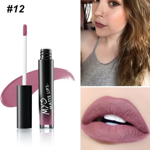 MYS Brand Makeup Matte Liquid Lipstick Tint Waterproof Make Up Long Lasting Lip Stick Nude Lip Gloss Cosmetics Batom eprolo