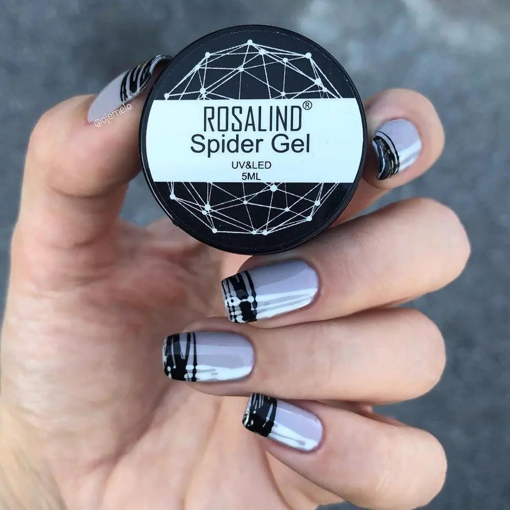 ROSALIND Gel Spider Line For Nails Art Gel Polish UV Colors Painting Gel Nail Polish Spider Gel Lacquer Web Stickers Gel Polish eprolo