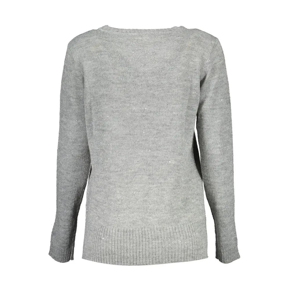U.S. POLO ASSN. Silver Acrylic Women Sweater.