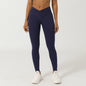 Cross V-shaped yoga cropped pants without T-line peach hip lifting fitness pants quick drying sports pants eprolo