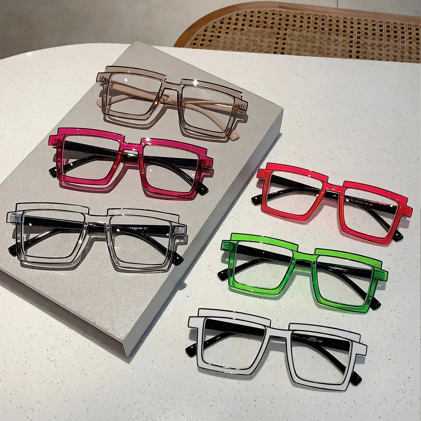 Vintage Square Eyeglasses   New Cute Cartoon Style Blue Light Blocking Spectacles Ins Trendy Optical Computer Eyewear eprolo