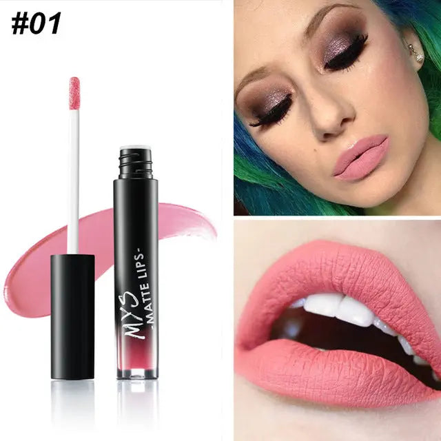 MYS Brand Makeup Matte Liquid Lipstick Tint Waterproof Make Up Long Lasting Lip Stick Nude Lip Gloss Cosmetics Batom eprolo