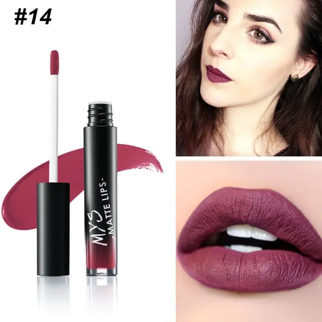 MYS Brand Makeup Matte Liquid Lipstick Tint Waterproof Make Up Long Lasting Lip Stick Nude Lip Gloss Cosmetics Batom eprolo