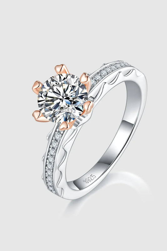 1 Carat Moissanite 925 Sterling Silver Ring Trendsi