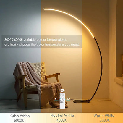 RGBW Modern Curve Floor Lamp | New Version Sangria Apricot