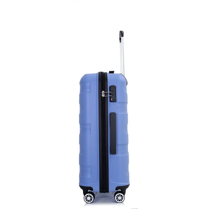 Hardshell Suitcase Spinner Wheels PP Luggage Sets Lightweight Durable Suitcase ,3-Piece Set (20/24/28) ,Purplish Blue eprolo