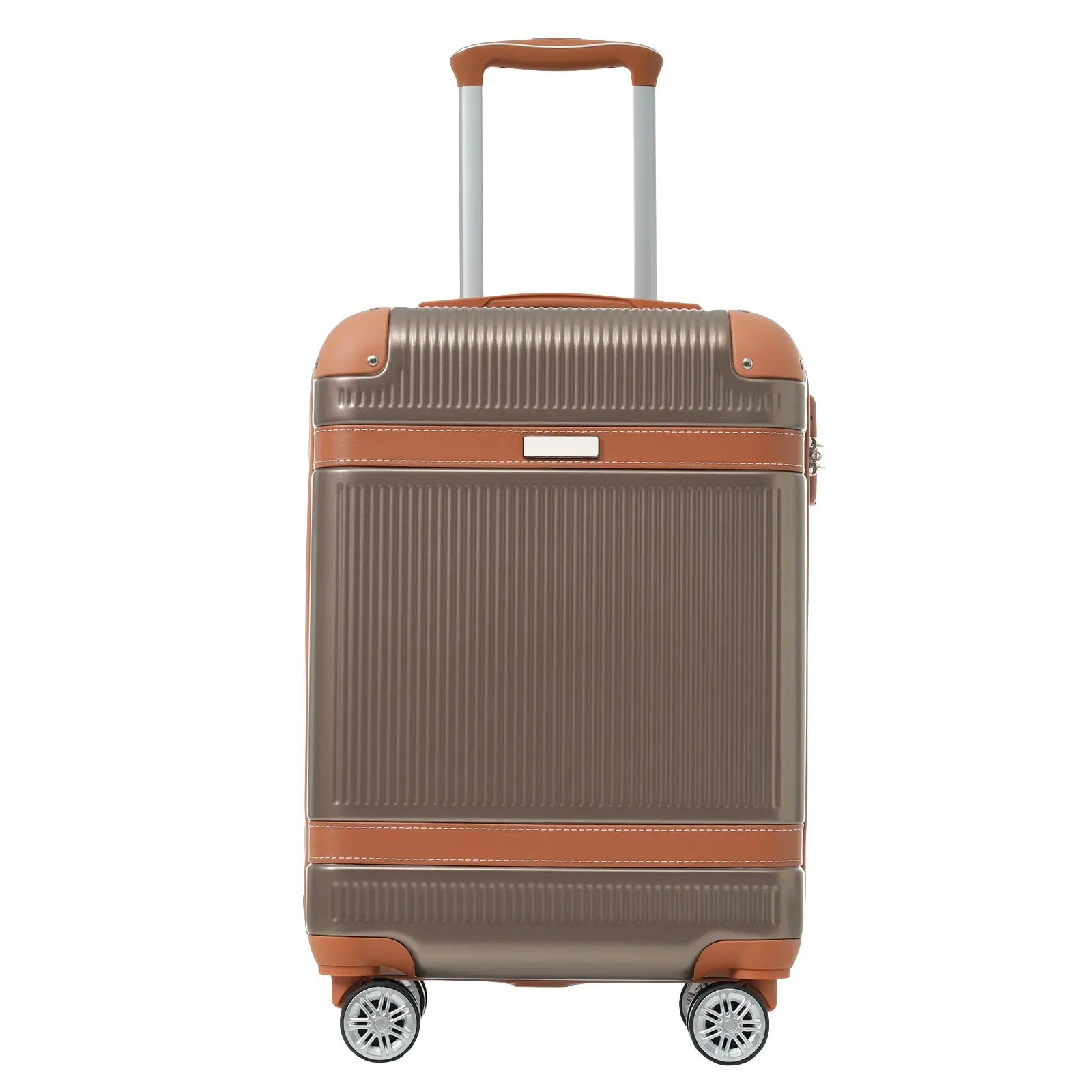 Hardshell Luggage Sets 3 Piece Carry-on Suitcase Double Spinner Wheels with TSA Lock for Men Women, Coppery (20in) eprolo