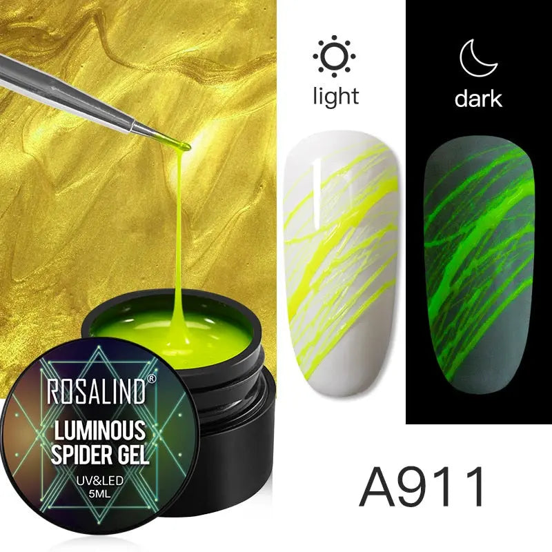 ROSALIND Gel Spider Line For Nails Art Gel Polish UV Colors Painting Gel Nail Polish Spider Gel Lacquer Web Stickers Gel Polish eprolo