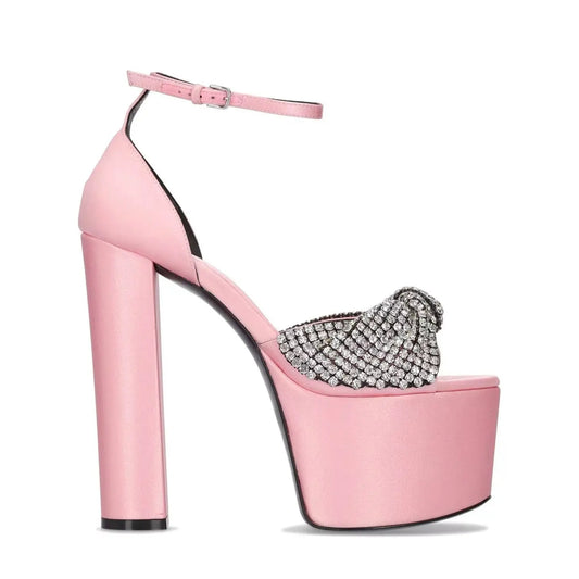 Rhinestone with thick heels and high heels sandals eprolo