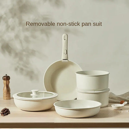 Detachable cookware set, pot, wheat rice stone, flat bottomed pan, non stick pan, frying pan, household handle eprolo