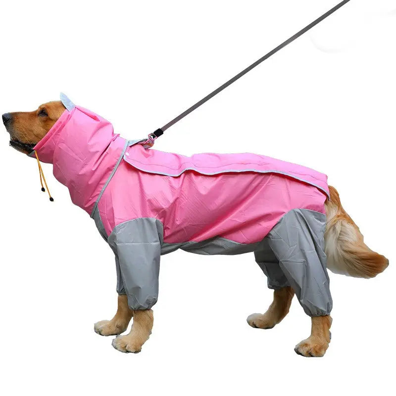 Pet dog raincoat, dog clothing processing, clothing and clothing, big dog raincoat, four legged golden fur, large dog eprolo