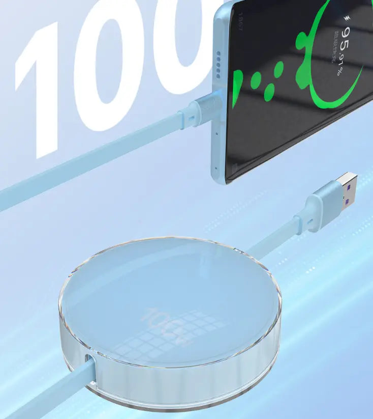 100W three in one telescopic data cable one to three charging cable.
