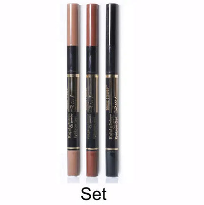 Music Flower Brand Eye brow Makeup Set Eyeliner+Eyebrow Powder+Eyebrow Brush Long-lasting Waterproof Quick Dry Comestic Tools eprolo