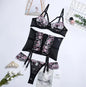 Three Pieces Female Sexy Lingerie Love Embroidery Girdle Cross Strap Sexy Lingerie eprolo