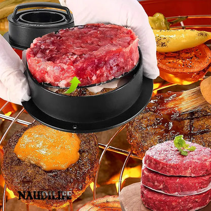 3-in-1 Manual Kitchen Gadget: Hamburger Patty, Round Beef Burger & Meatball Press. eprolo