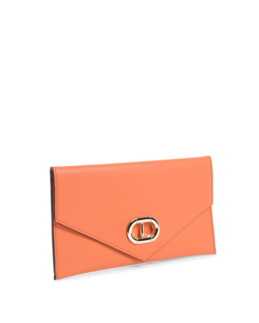 Leather Envelope Clutch Orange - My Store Bags & Wallets 