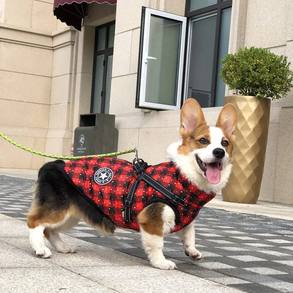 Autumn And Winter Pet Clothes Red Christmas Dog Cotton Clothes Reflective Warmth Small And Medium-Sized Dog Coat Clothing eprolo