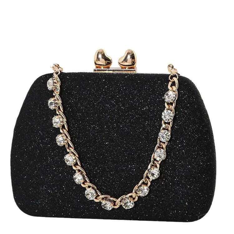 Little Love Water Diamond Chain Handheld Crossbody Small Square Bag Celebrity Banquet Handheld Bag eprolo