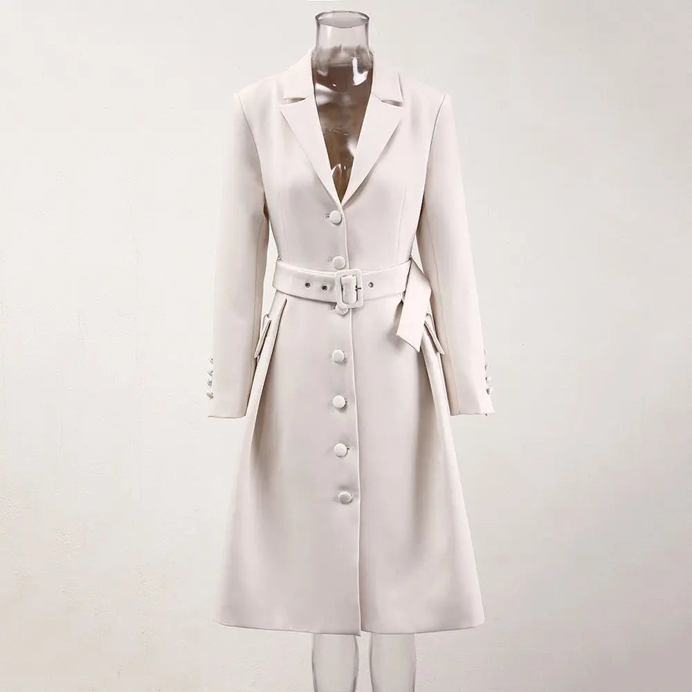 Belt and waist collection fashionable temperament single breasted solid color trench coat women's three-dimensional eprolo