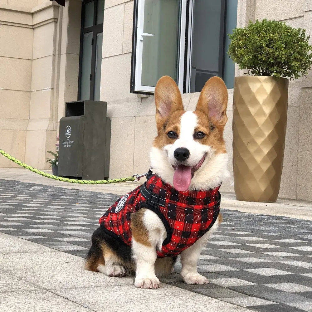 Autumn And Winter Pet Clothes Red Christmas Dog Cotton Clothes Reflective Warmth Small And Medium-Sized Dog Coat Clothing eprolo