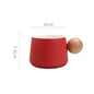 Ceramic Coffee Cup and Saucer Set Espresso Cups Light Luxury Wooden Handle Afternoon Tea Mug Female Original Mugs Couple Gifts eprolo