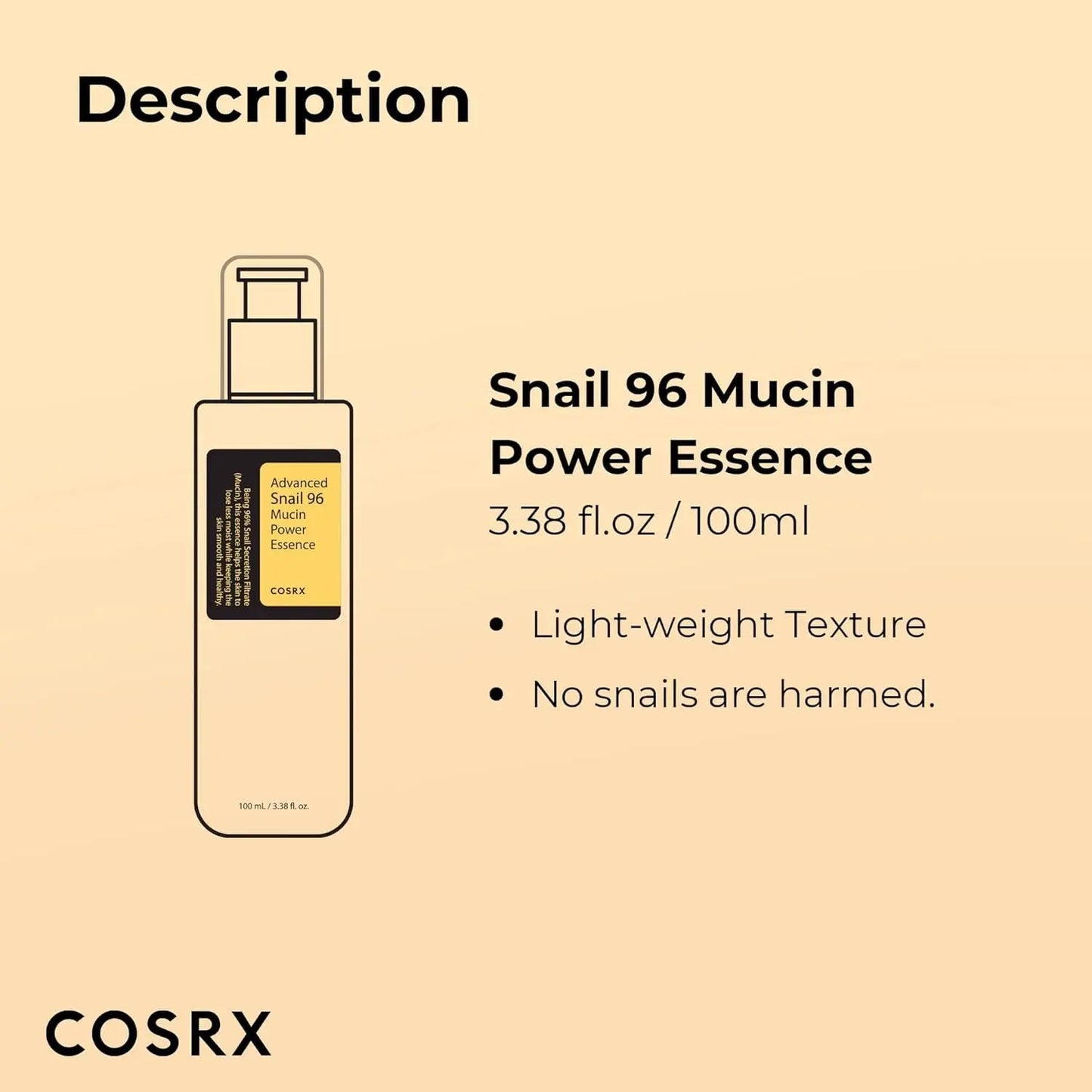 Cosrx snail serum collagen liquid facial essence liquid hydrating moisturizing essence 100ml eprolo