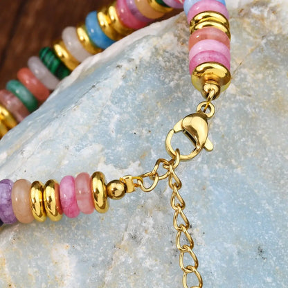 Ins style dopamine colored natural stone bead bracelet for women niche and high-end non fading crystal bracelet eprolo