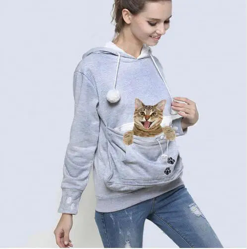 Pet Pouch Sweatshirt Cat Lovers Hoodie Kangaroo Dog Paw Pullovers Pocket Animal Ear Hooded eprolo