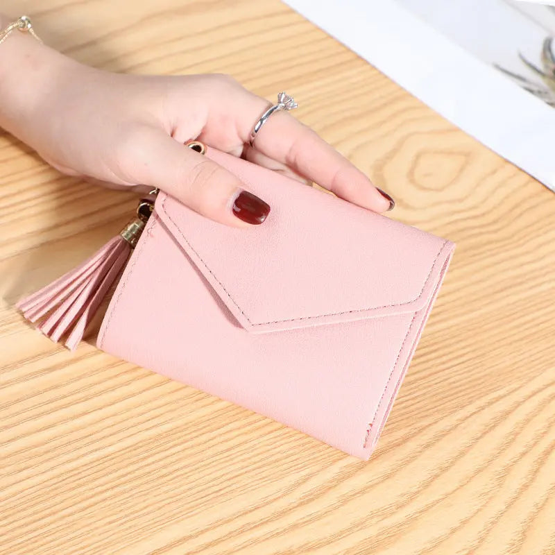 New women's wallet with multiple card slots, Su Liu short card bag, Korean version, small fresh leather wallet, wallet eprolo