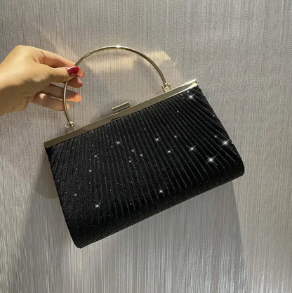 Pleated shiny evening bag handbag mobile phone bag women's banquet bag cheongsam dress bag eprolo