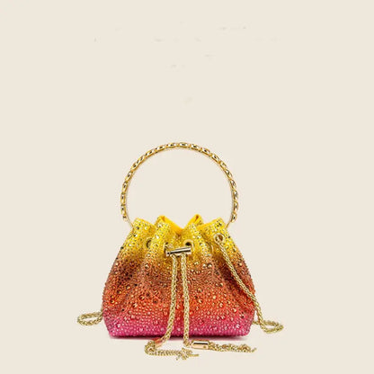 Water bucket bag, colorful drawstring, hot diamond bag, one shoulder crossbody handbag eprolo