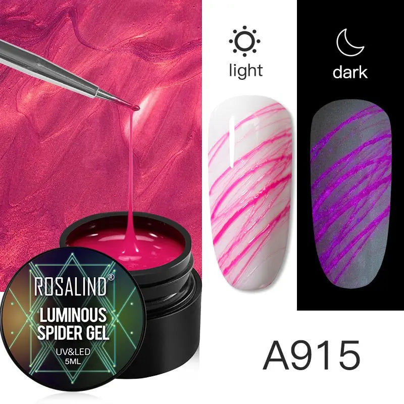 ROSALIND Gel Spider Line For Nails Art Gel Polish UV Colors Painting Gel Nail Polish Spider Gel Lacquer Web Stickers Gel Polish eprolo