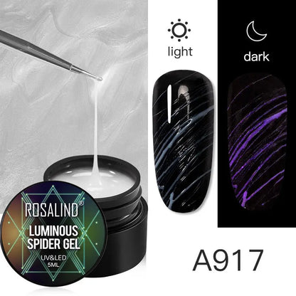 ROSALIND Gel Spider Line For Nails Art Gel Polish UV Colors Painting Gel Nail Polish Spider Gel Lacquer Web Stickers Gel Polish eprolo