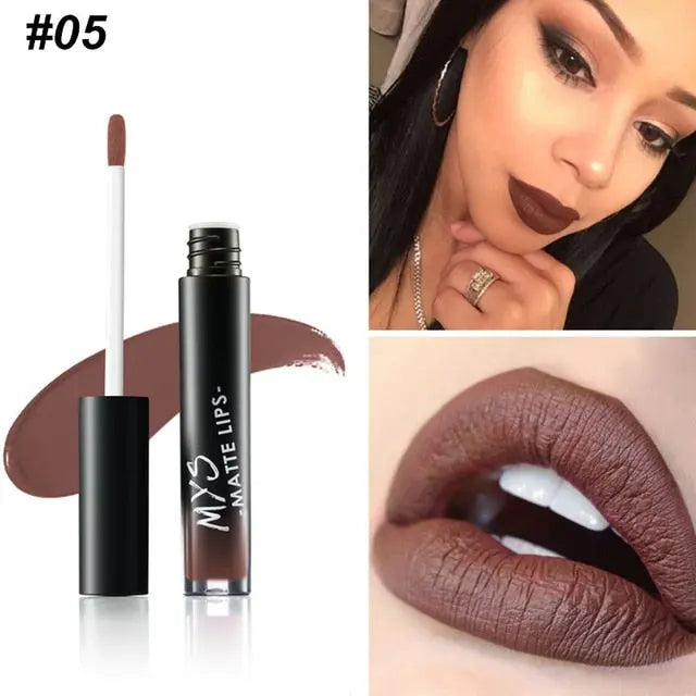 MYS Brand Makeup Matte Liquid Lipstick Tint Waterproof Make Up Long Lasting Lip Stick Nude Lip Gloss Cosmetics Batom eprolo