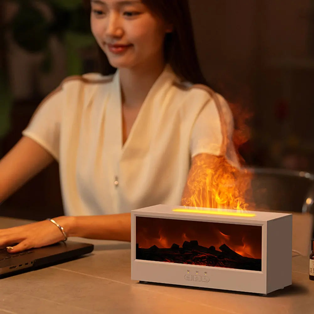 3D simulation fireplace flame aromatherapy machine big spray home desktop simulation charcoal fireplace humidifier eprolo