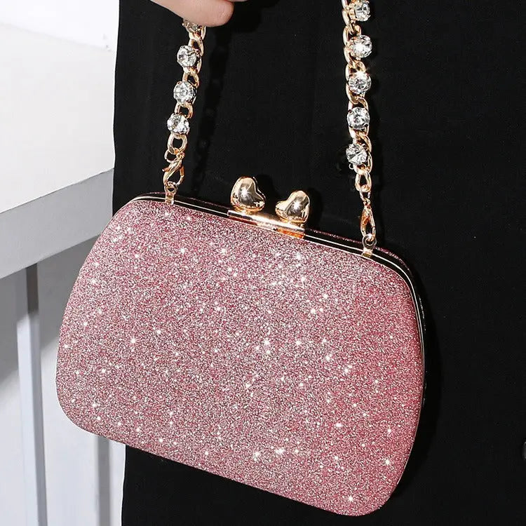 Little Love Water Diamond Chain Handheld Crossbody Small Square Bag Celebrity Banquet Handheld Bag eprolo