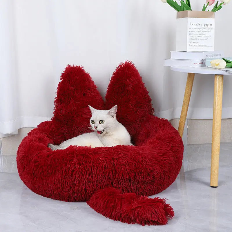 Round Cat House All Season Long Plush Pet House Cat House Warm Pet Supplies Dog Bed Pet Bed Pet Mat eprolo