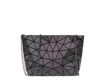 Luminous Bags for Women set folding Totes Geometric splice Lady Hand bags Chain Shoulder Bags Holographic purse eprolo